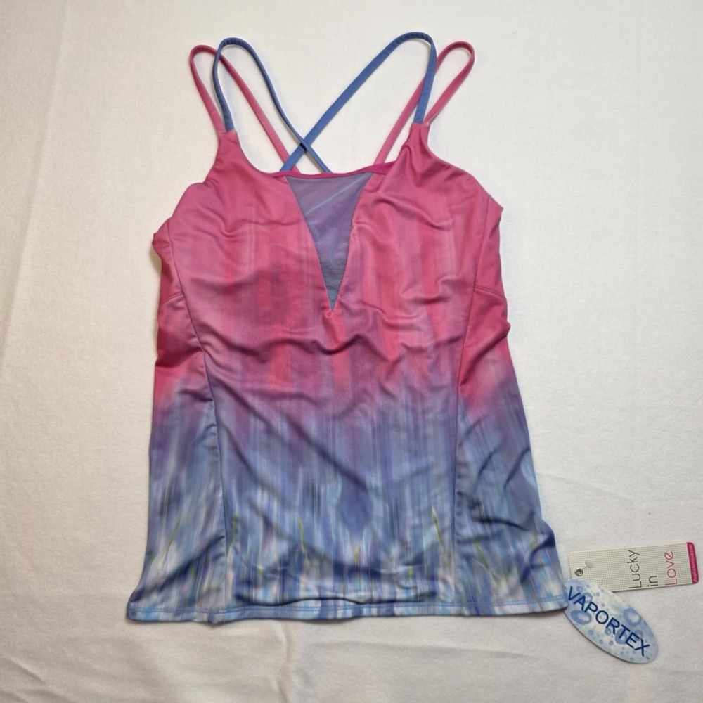 Lucky in Love Orchid Cami Tank Top in Purple, Pink & Blue, Womens Size Small